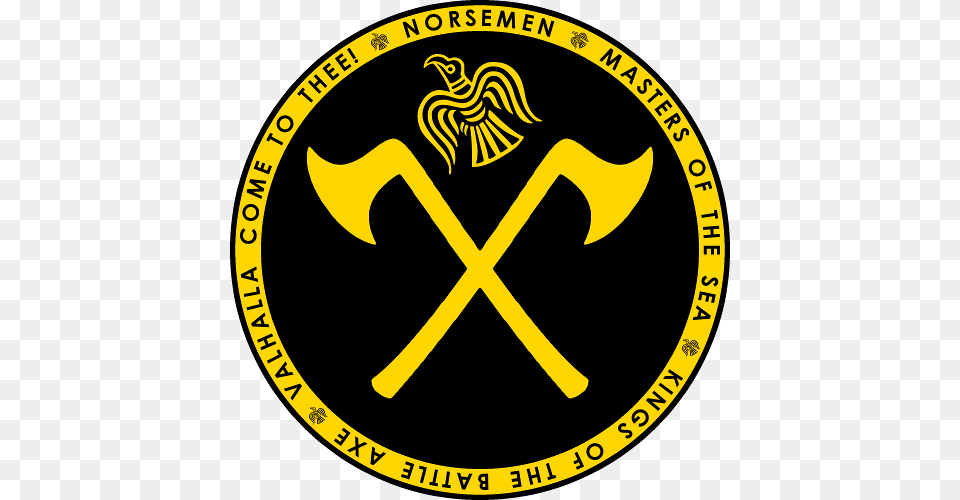Norsemen Black Gold Seal Shirt, Logo, Emblem, Symbol, Weapon Free Png Download