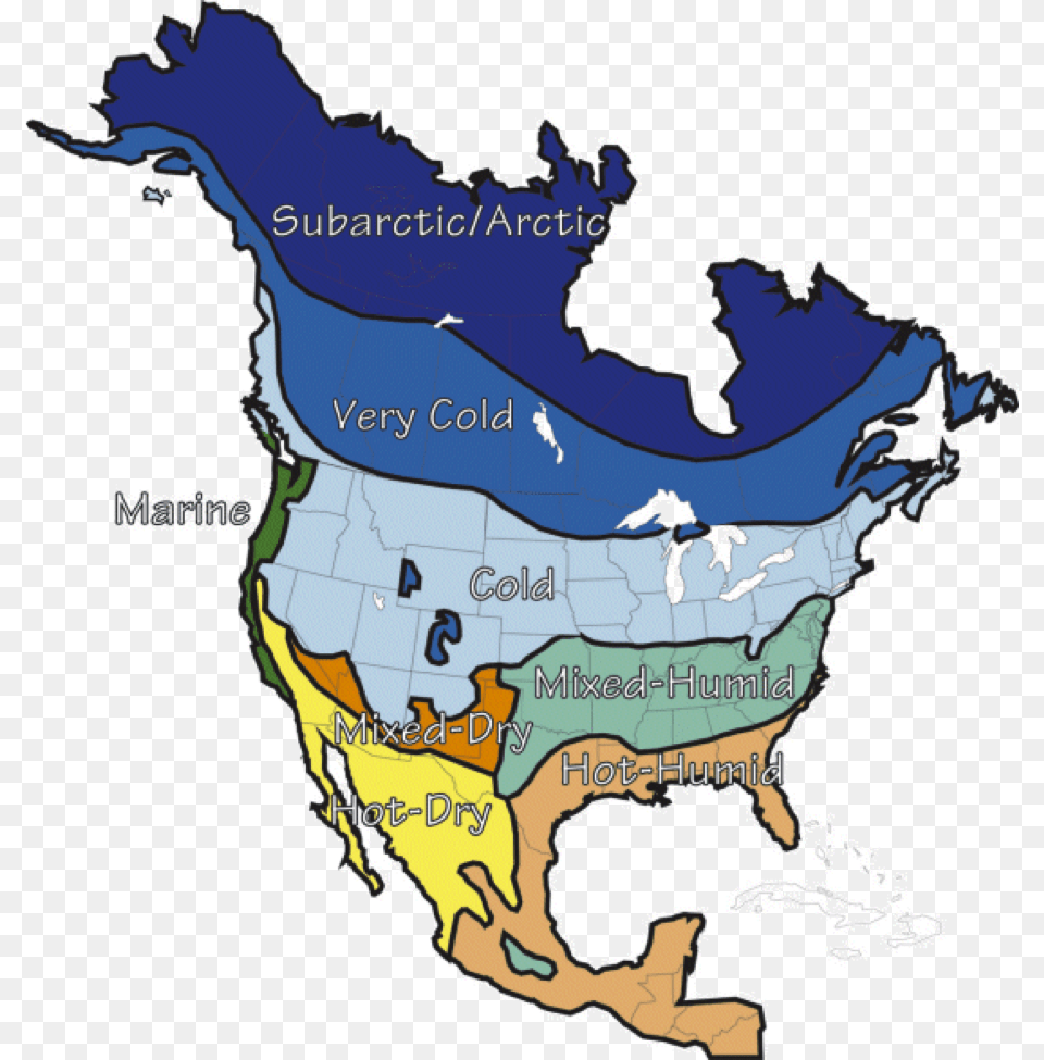 North America Climate Map All About Zones Com Climate Zone Map Of North America, Chart, Plot, Atlas, Diagram Free Png Download