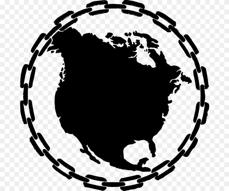 North America In Chains Chain Linked Circle Vector, Gray Free Png