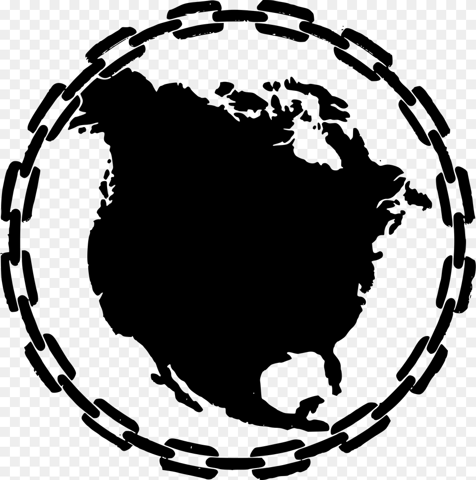 North America In Chains Vector Clipart Image, Gray, Lighting Free Png