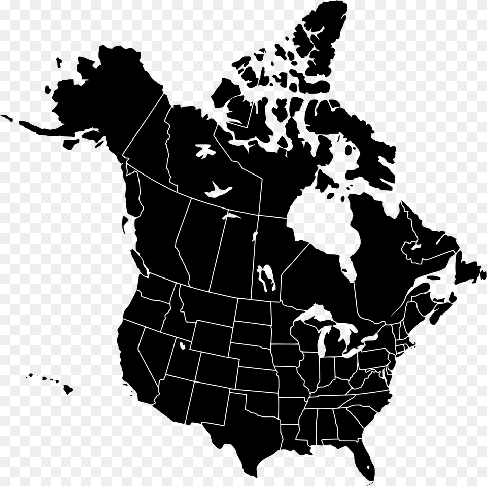 North America Outline Graphic Stock Future Map Of Canada, Gray Free Transparent Png