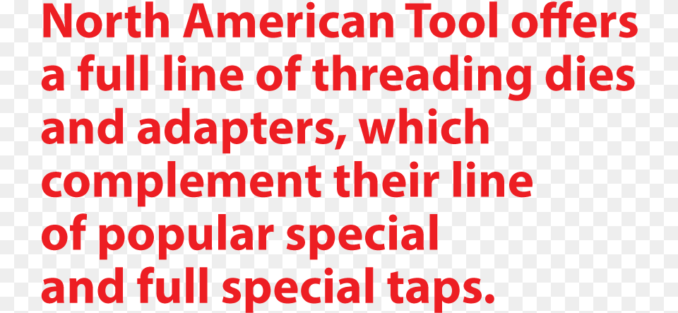 North American Tool Offers A Full Line Of Threading, Text, Scoreboard Free Png Download