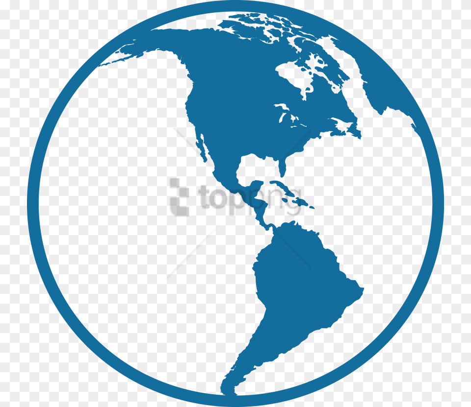 North And South America Icon Image With World Map, Astronomy, Outer Space, Planet, Globe Free Png