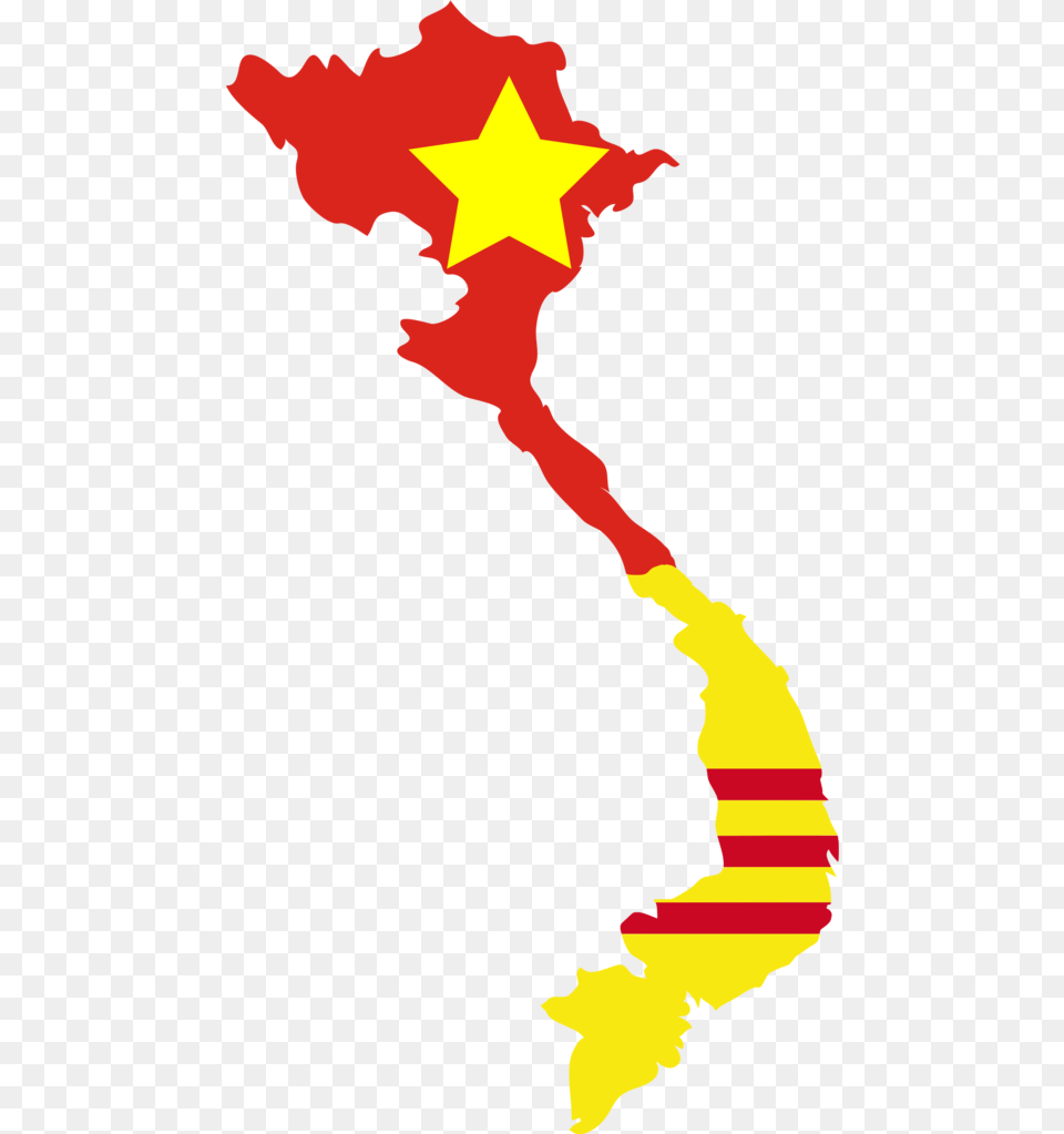 North And South Vietnam Flag Map, Mountain, Nature, Outdoors, Person Free Png