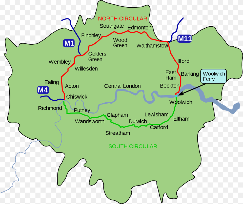 North Circular Road London, Chart, Map, Plot, Atlas Png Image