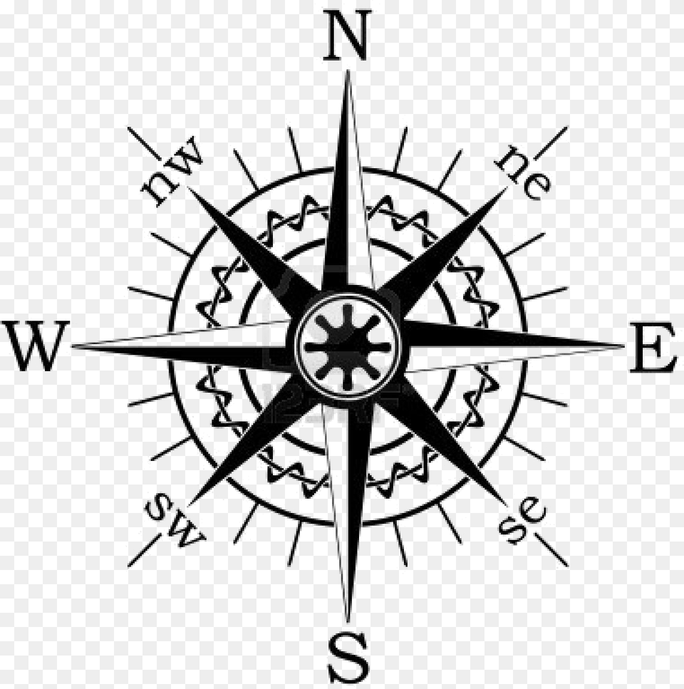 North Compass Rose Black And White Compass Vector, Aircraft, Airplane, Transportation, Vehicle Free Png