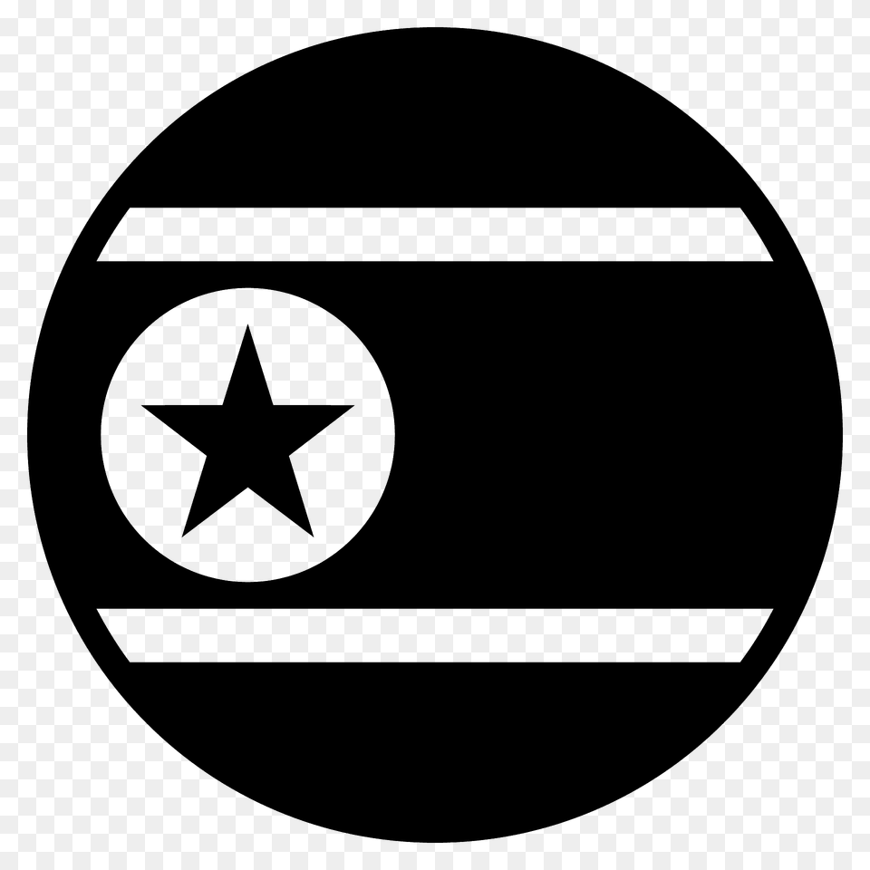 North Korea Flag Emoji Clipart, Star Symbol, Symbol, Logo, Disk Free Png Download