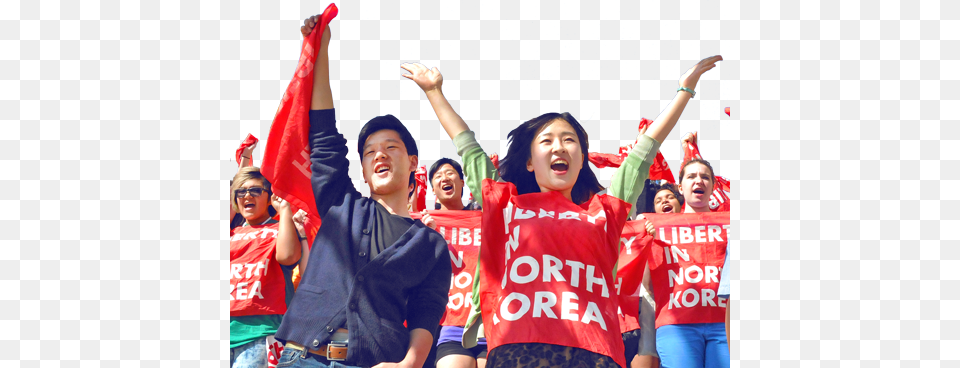 North Korea Isn39t Just Kim Jong Un And Nuclear Weapons Cheering, T-shirt, Person, People, Clothing Free Png Download