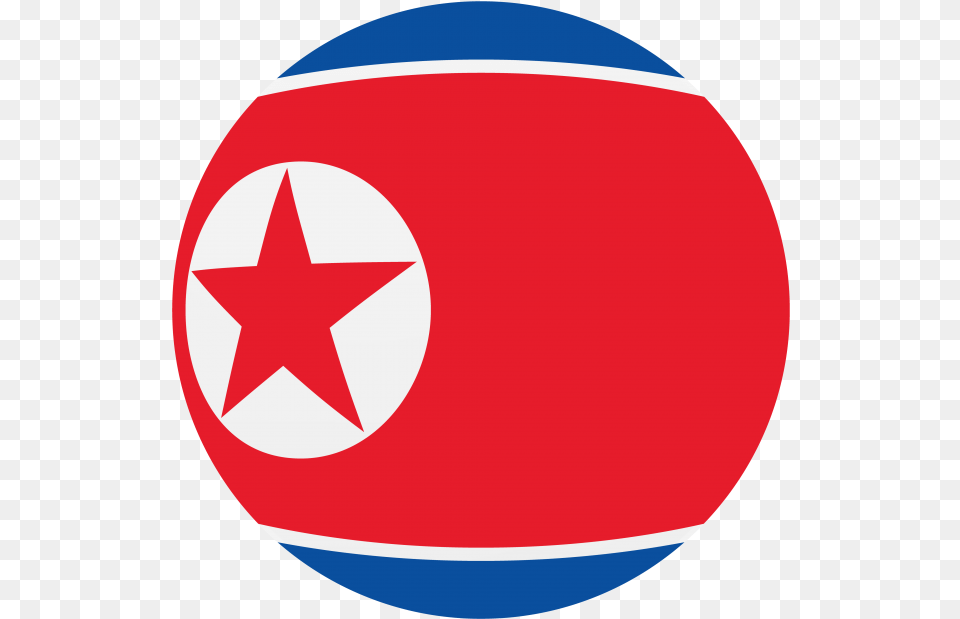 North Korea Round Flag North Korea Flag Icon, Sphere, Logo, Symbol Png Image