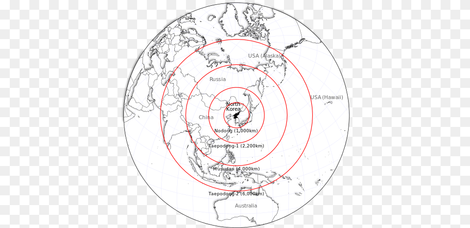 North Korean Missile Ranges Jason Davies Circle, Chart, Plot, Disk Png Image