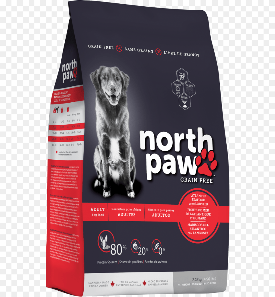 North Paw Atlantic Seafood With Lobster Dog Food North Paw Dog Food, Advertisement, Poster, Animal, Canine Free Png