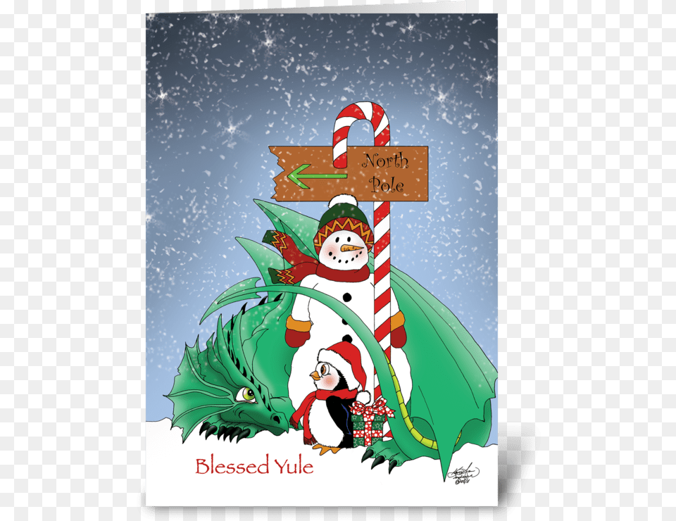North Pole Greeting Card Cartoon, Nature, Outdoors, Winter, Snow Png Image