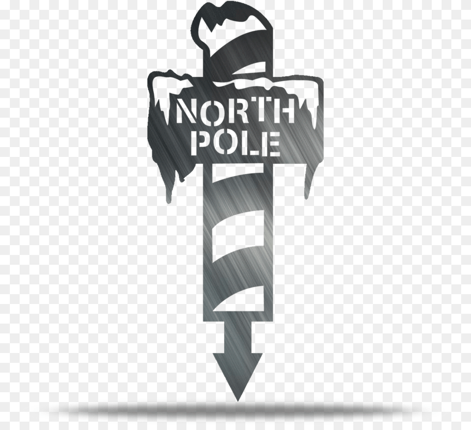 North Pole Metal Yard Stake Portable Network Graphics, Person, Symbol, Logo, Weapon Free Transparent Png