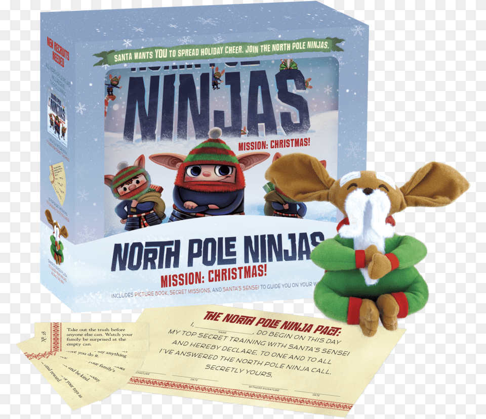 North Pole Ninjas U2014 Giuseppe Castellano North Pole Ninjas Mission Christmas, Advertisement, Poster, Toy, Plush Png Image