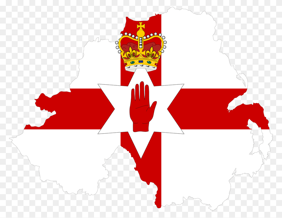 Northern Ireland Map Flag Clipart, Symbol, Clothing, Glove, Dynamite Free Png Download