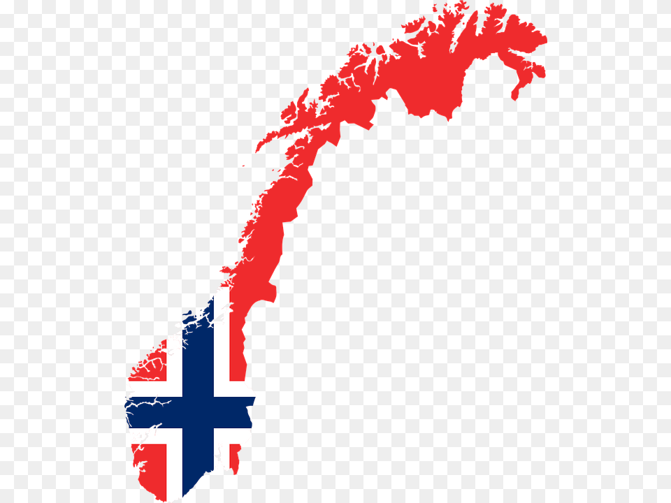 Norway Country Europe Flag Borders Map Nation Norway Map Flag, Cross, Symbol, Person, Chart Free Png