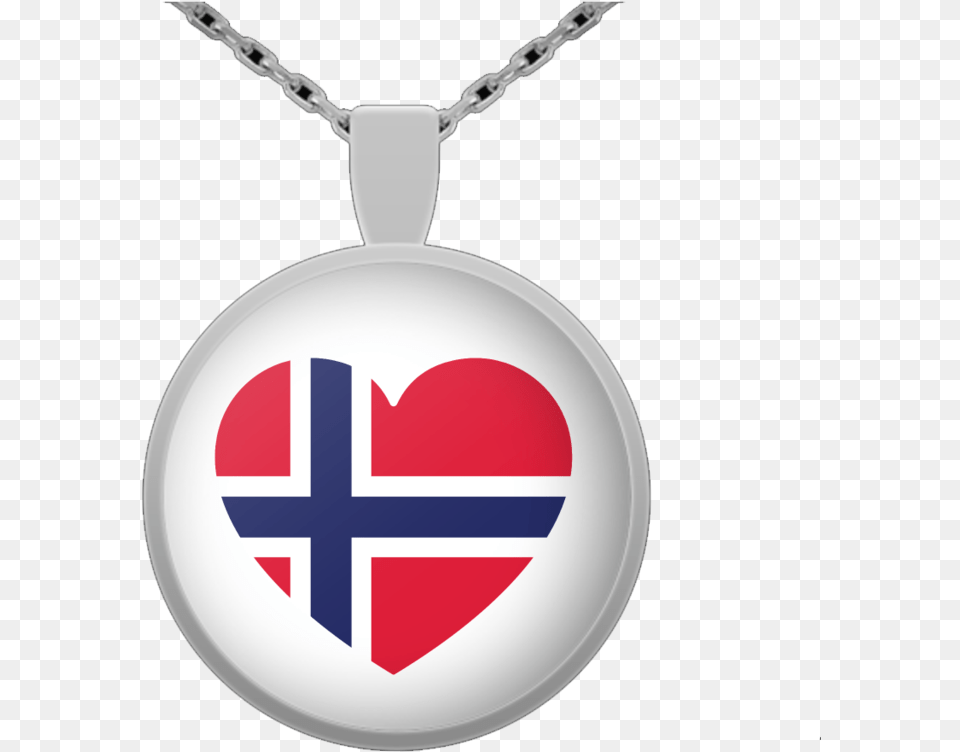 Norway Flag Heart Round Pendant Necklace Inukshuk Necklace Inukshuk Jewelry Inukshuk Gift, Accessories Free Png Download
