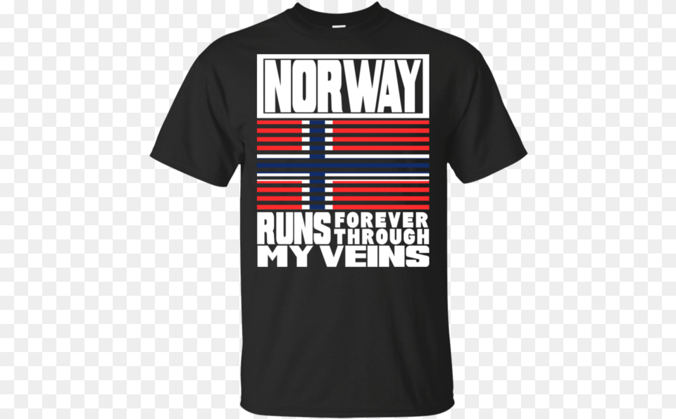 Norway Puerto Rico Runs My Veins Retro Flag T Shirt Active Shirt, Clothing, T-shirt Free Transparent Png