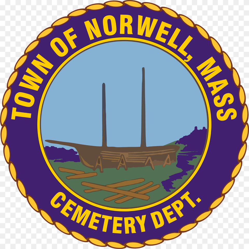 Norwell Town Seal Cemetery, Logo, Badge, Symbol, Boat Free Png
