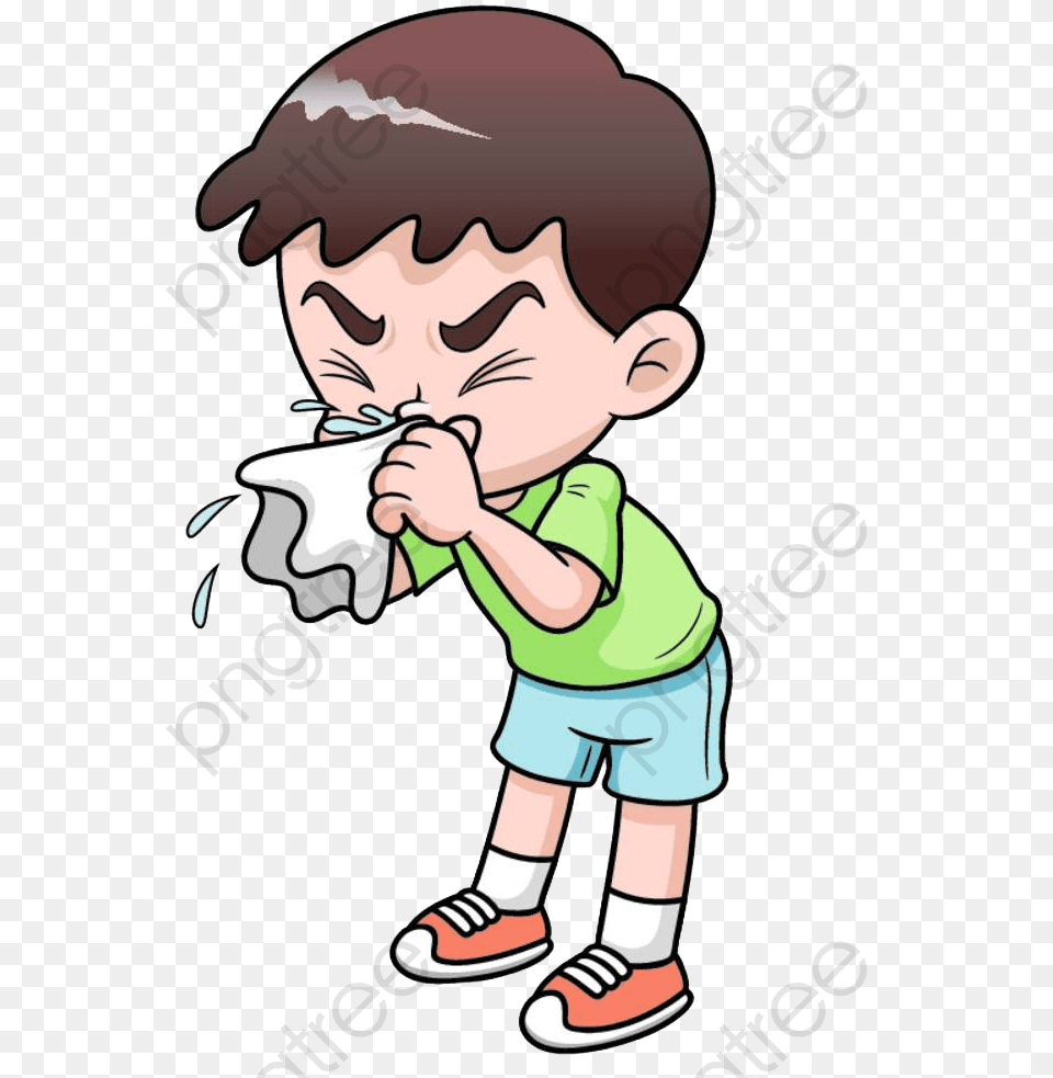 Nose Clipart Boy Have A Cold Cartoon, Baby, Person, Face, Head Png Image