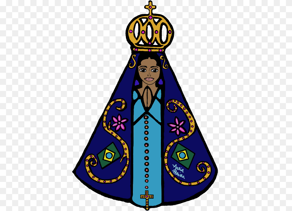 Nossa Senhora Aparecida Em Desenho, Hat, Clothing, Wedding, Person Free Png Download