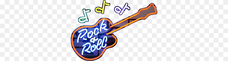 Nostalgia Neon Signs Rock Roll Guitar Neon Sign, Light Free Png