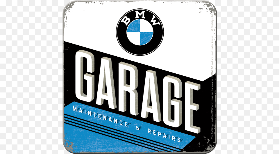 Nostalgic Art Metal Coaster Bmw Garage Retro Logo Nostalgic Art Metal Coaster Bmw Garage, License Plate, Transportation, Vehicle, Scoreboard Free Png Download