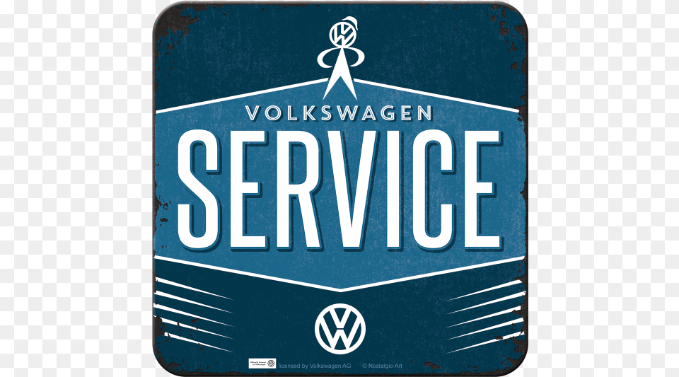 Nostalgic Art Metal Coaster Volkswagen Service Retro Volkswagen Service Clock, License Plate, Transportation, Vehicle, Scoreboard Png Image