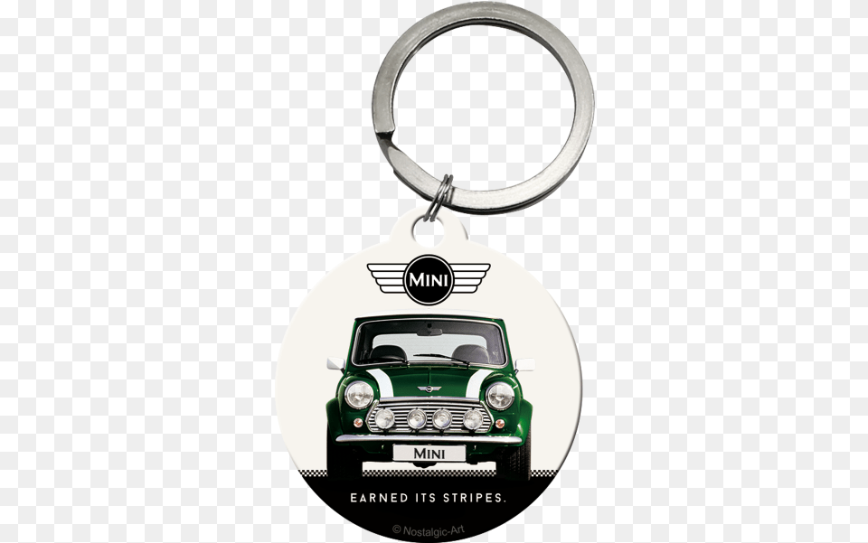 Nostalgic Art Metal Key Ring Mini Car Amp Logo Mini Cooper Tin Sign, Advertisement, Transportation, Vehicle, Grass Free Png