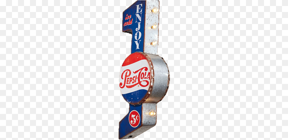 Nostalgic Retro Metal Pepsi Cola Led Glowing Lighted, Beverage, Soda, Sign, Symbol Free Png