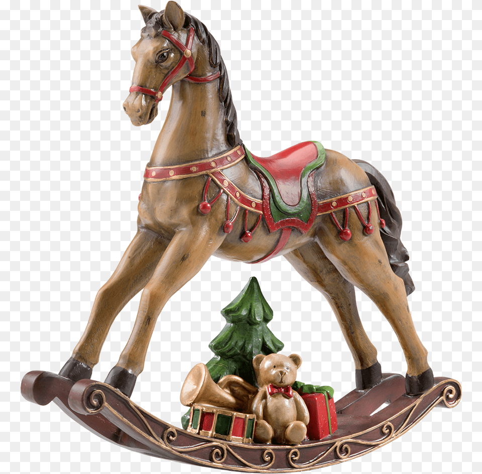 Nostalgic Rocking Horse Brown Stallion, Figurine, Animal, Mammal, Teddy Bear Free Png