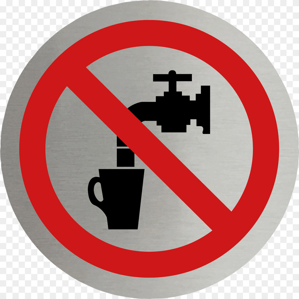 Not Drinking Water Signage, Sign, Symbol, Road Sign, Cup Free Png