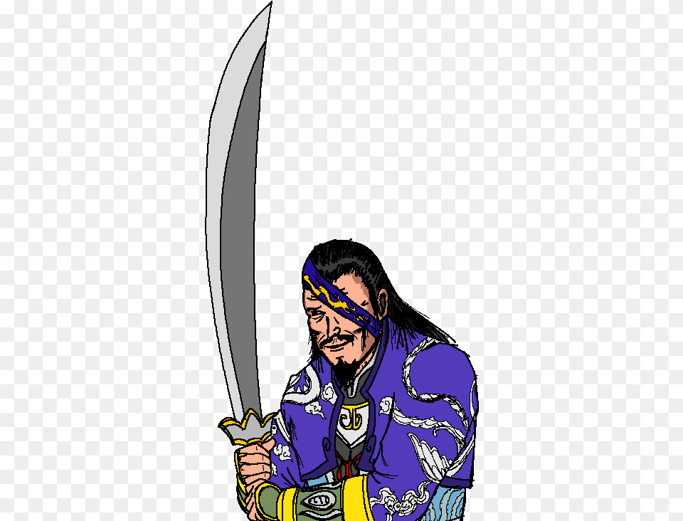Not Eating Your Own Eye Cartoon, Weapon, Sword, Person, Man Png Image