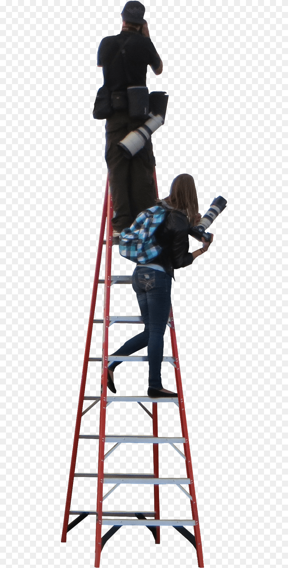 Not Pictured Is The Man Holding The Ladder That Makes Ladder People, Adult, Person, Male, Female Free Transparent Png