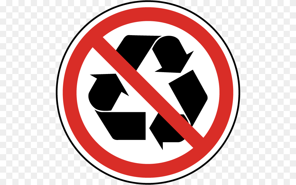 Not Recyclable Symbol, Sign, Recycling Symbol, Road Sign Png