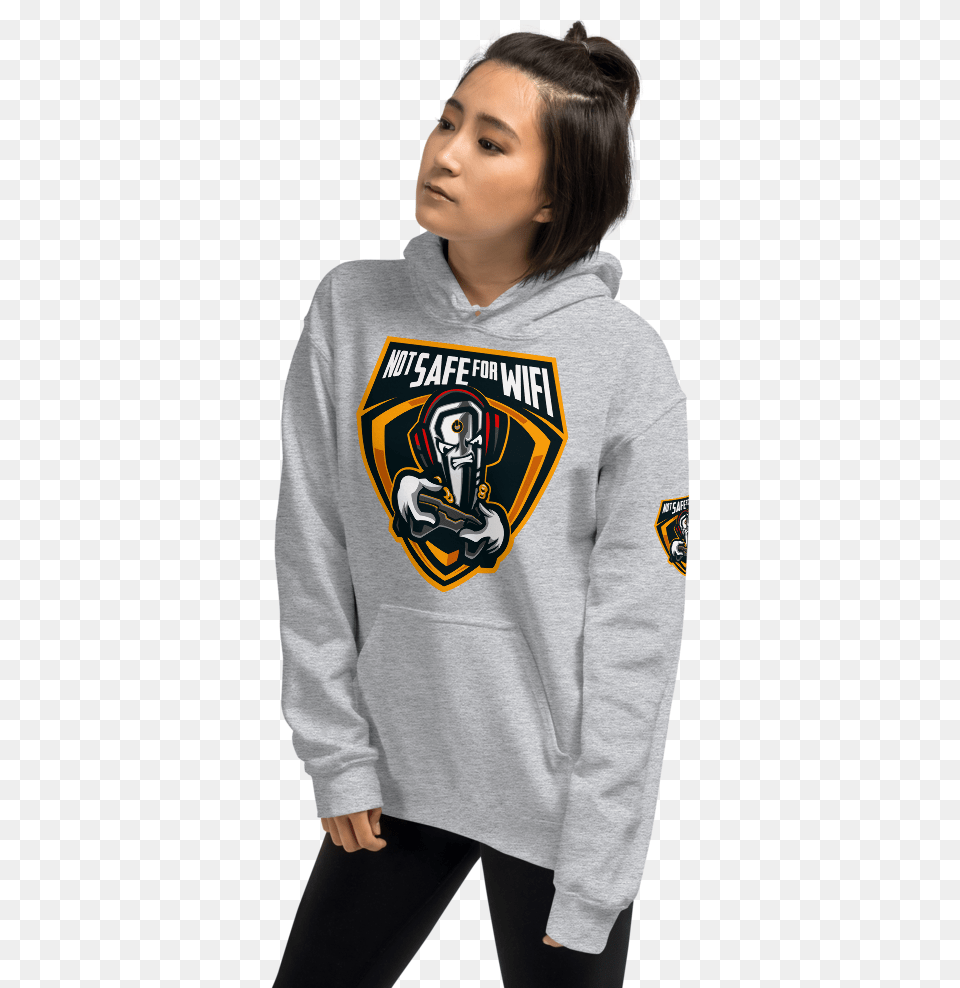 Not Safe For Wifi Logo Unisex Hoodie, Knitwear, Clothing, Sweatshirt, Sweater Free Png Download