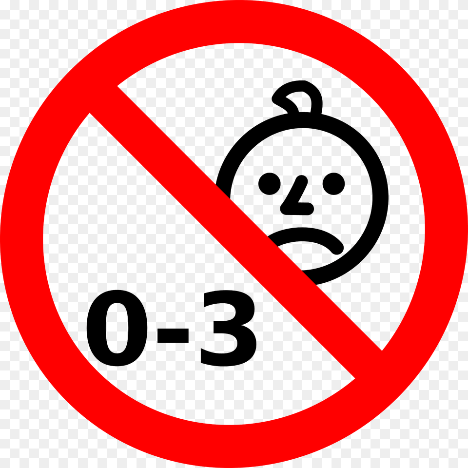 Not Suitable For Children With Age 0 3 Clipart, Sign, Symbol, Road Sign Free Transparent Png