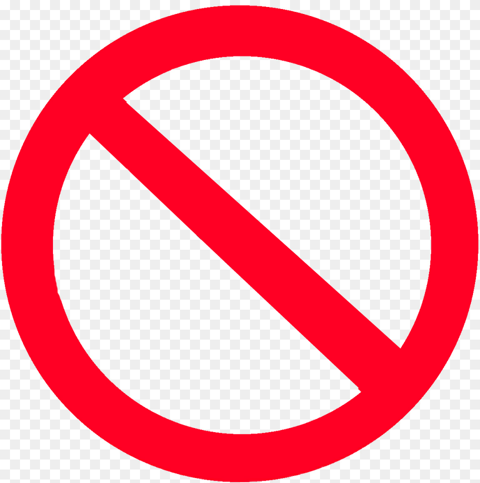 Not Transparent Not Allowed Symbol Transparent, Sign, Road Sign, Disk Png