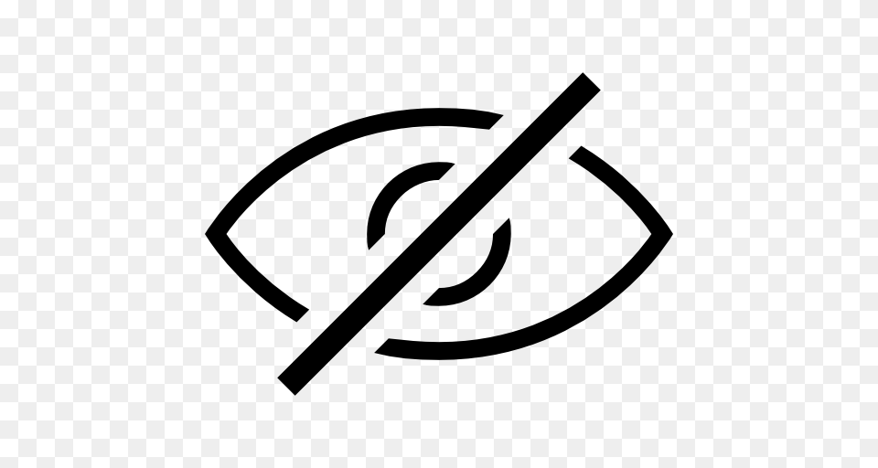 Not Visible Interface Symbol Of An Eye With A Slash On It, Stencil, Bow, Weapon Png