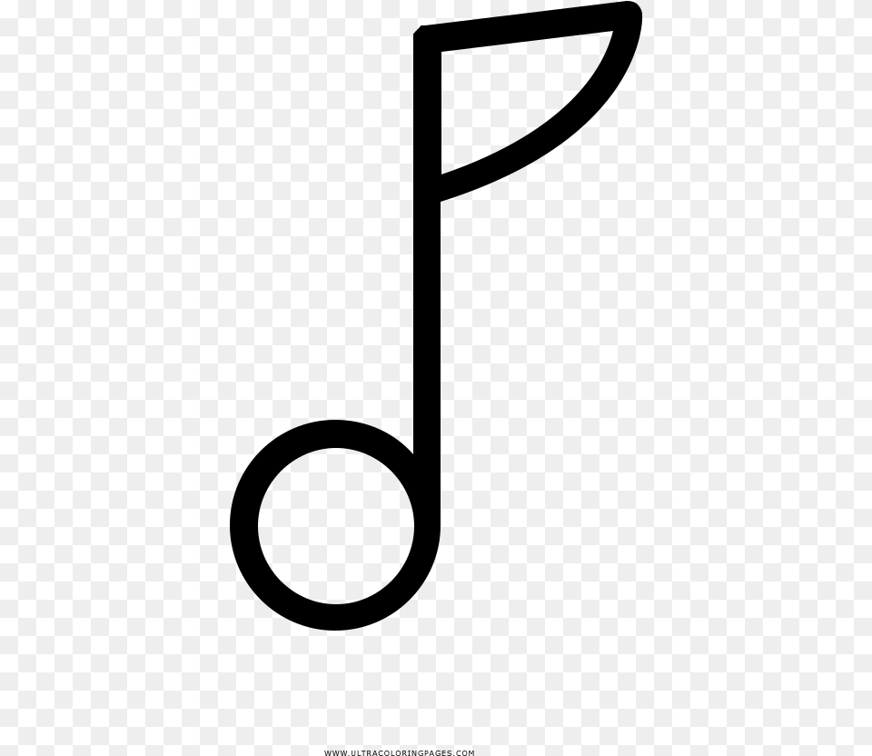 Nota Musical Pgina Para Colorear Line Art, Gray Png