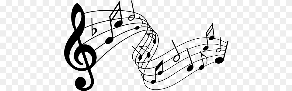Notas Musicais Adesivo Parede Partitura Musical Modelo Music Clip Art, Gray Free Png