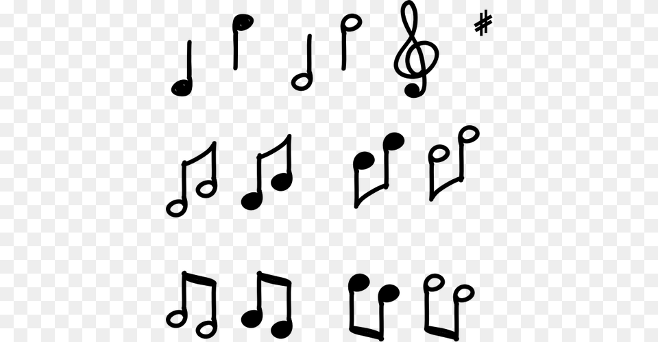 Notas Musicales De Vectores Imagen Vectores De Dominio, Gray Free Png