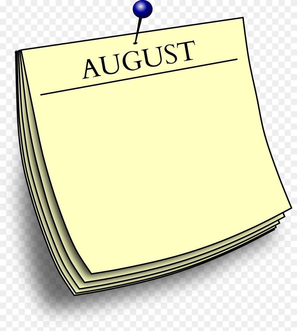 Note August Clipart, Page, Text, Book, Publication Png Image