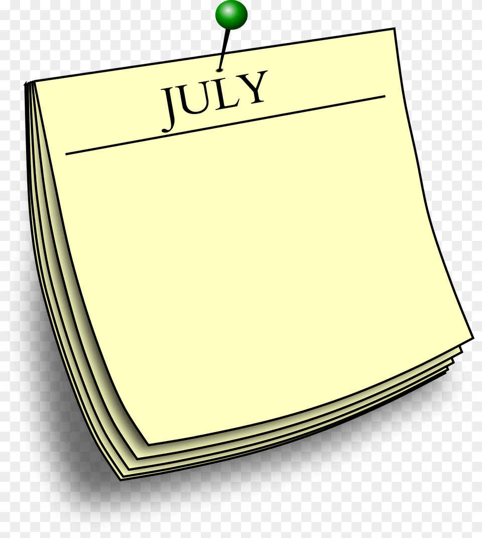 Note July Clipart, Page, Text Free Png