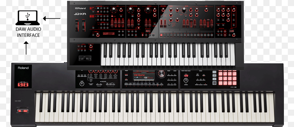 Note Keyboard With Huge Sound Library Sequencer Roland Jd Xa 4 Voice Analog Polysynth, Musical Instrument, Piano Free Transparent Png