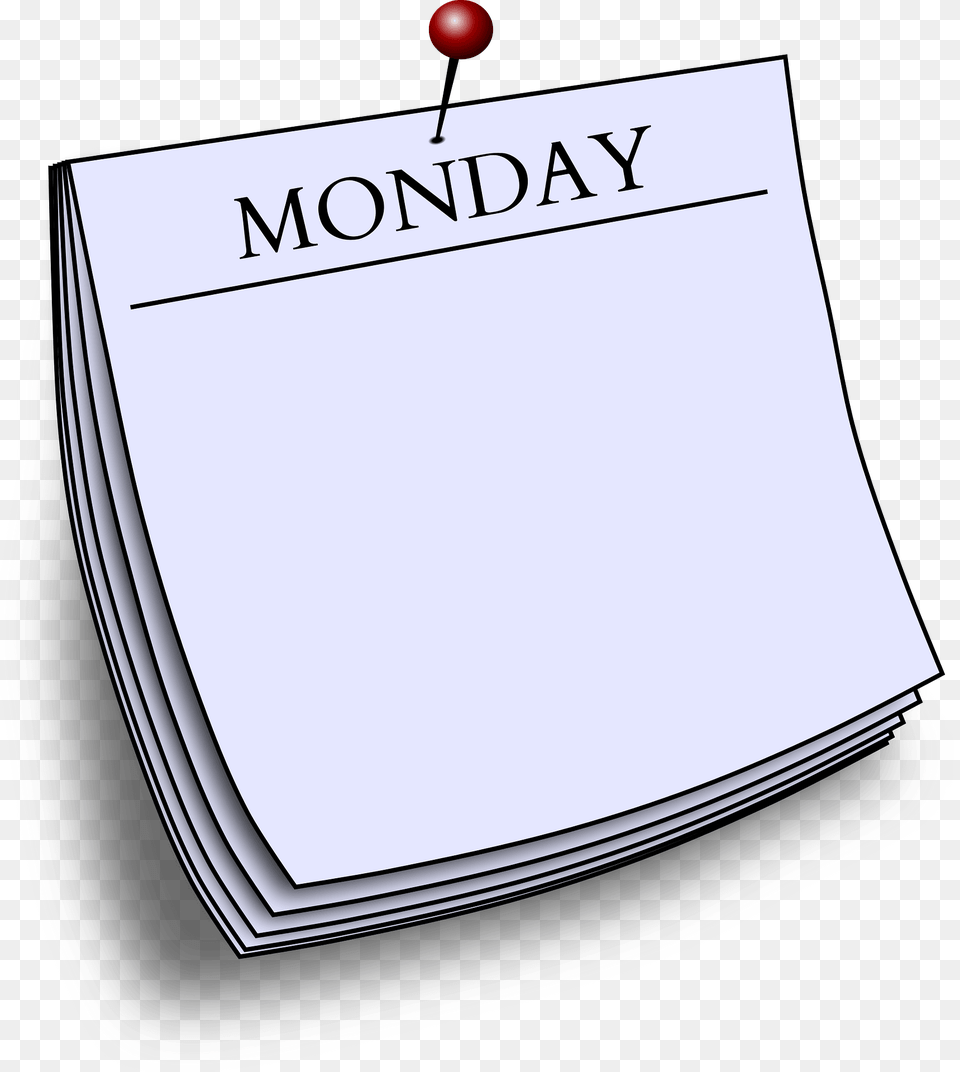 Note Monday Clipart, Page, Text, Calendar, Publication Free Transparent Png