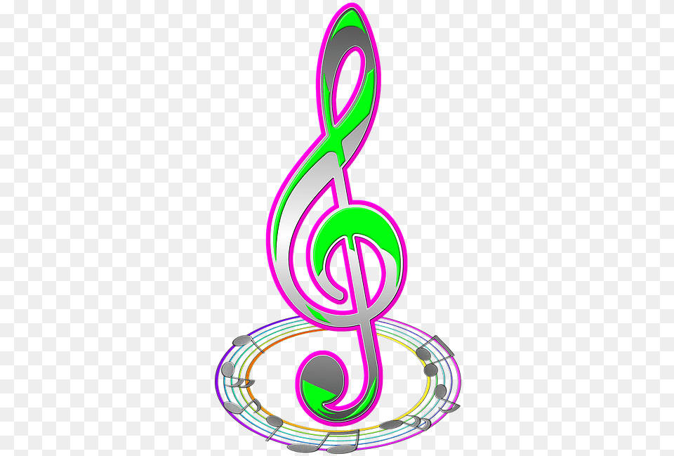 Note Scores Treble Clef On Pixabay Colorful Treble Clef With Music Note, Alphabet, Ampersand, Symbol, Text Free Transparent Png