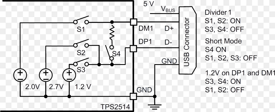 Note That Divider 1 Or Divider 2 Is Configured By Flipping Usb Charger Schematic, Blackboard, Text Free Transparent Png