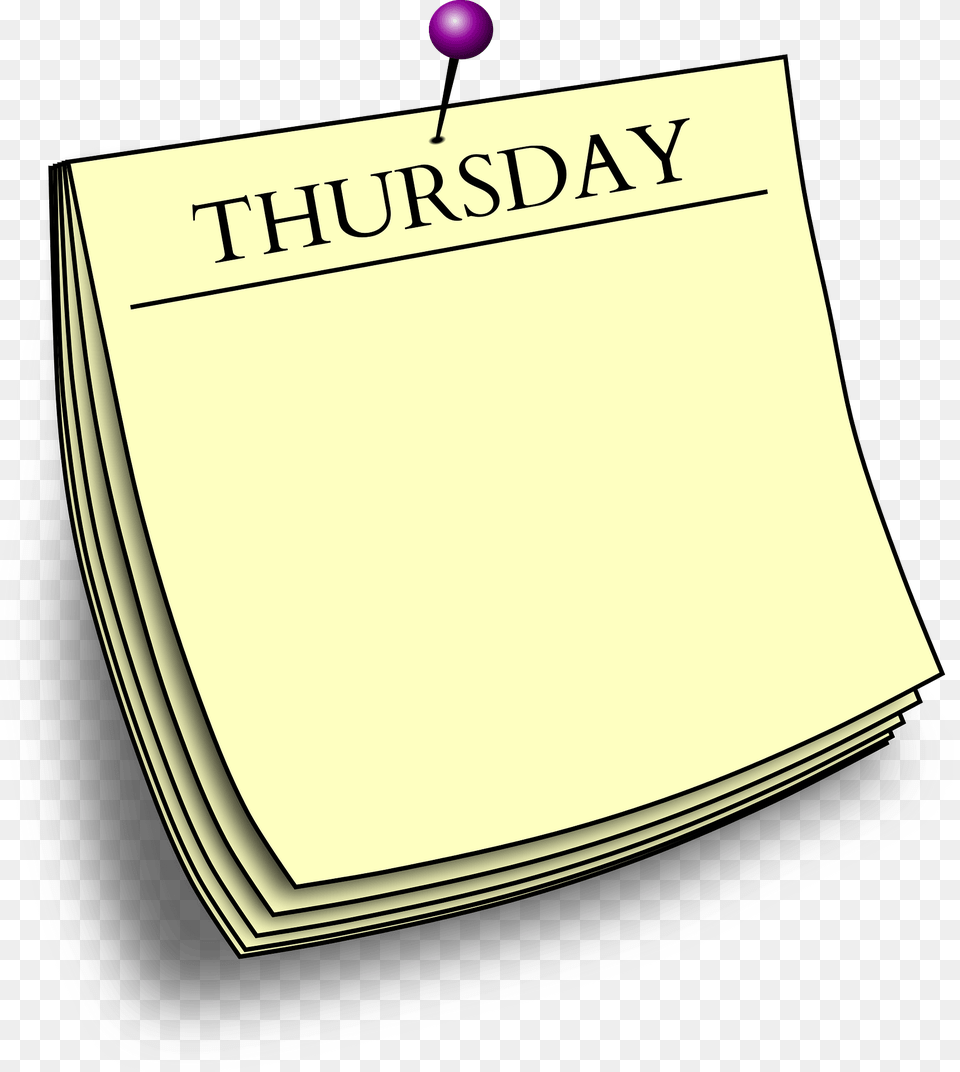 Note Thursday Clipart, Book, Page, Publication, Text Png