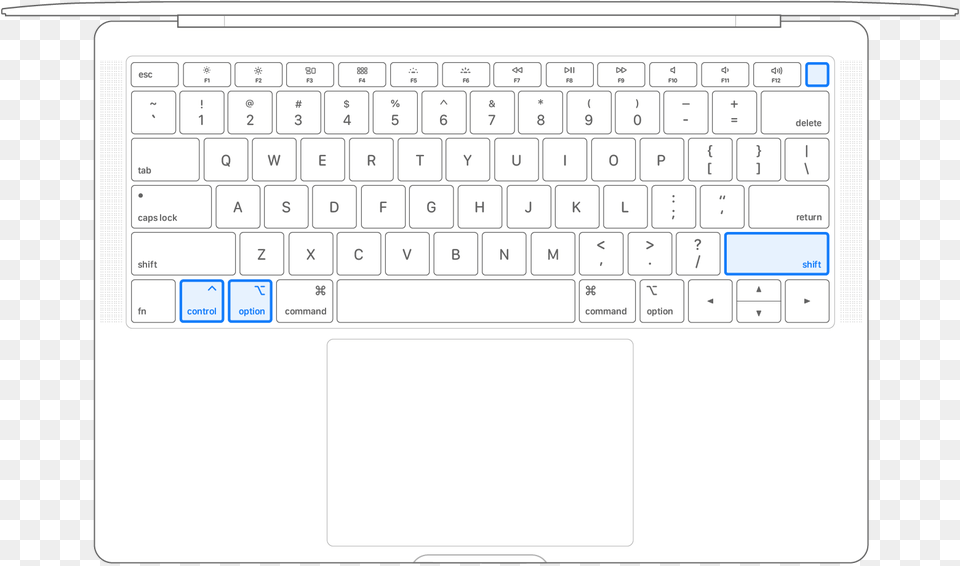 Notebook Keyboard With All 4 Keys Pressed Computer Keyboard, Computer Hardware, Computer Keyboard, Electronics, Hardware Free Png Download
